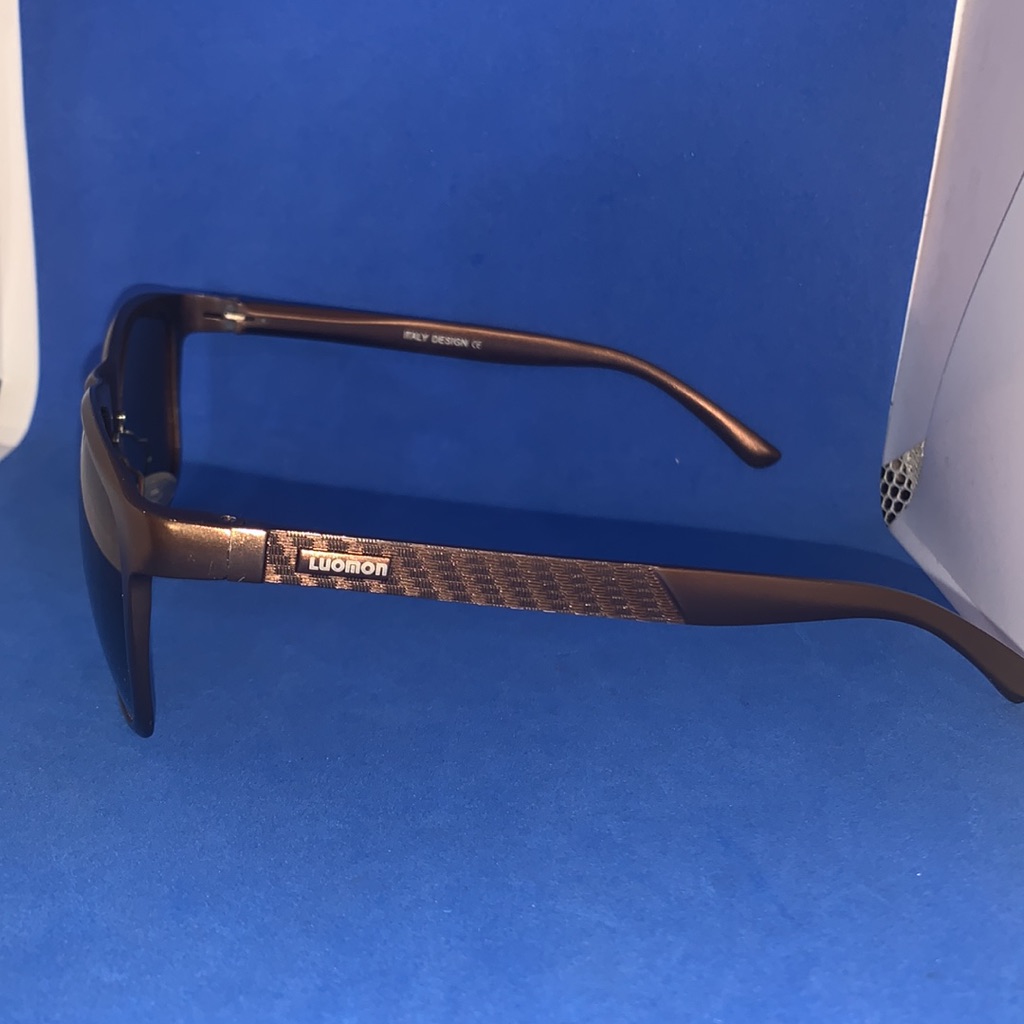 Luomon Sunglasses Bronze Color Dark Lens With Zippered Case 8587 C3 57 16 138